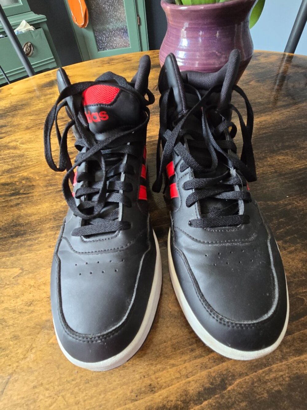 Adidas Hoops 3.0 Mid Black Scarlet - Picture 3 of 6